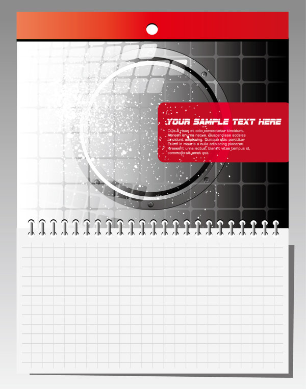 Notepad design elements vector 01