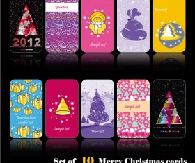 Set of merry christmas cards vector