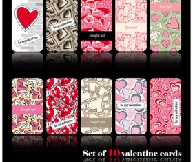 Set of valentine Heart-shaped cards vector