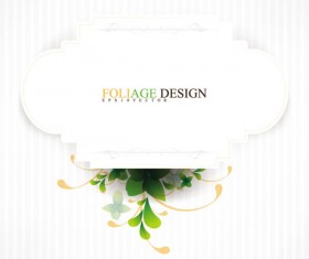 Abstract foliage & Flowers vector labels 01