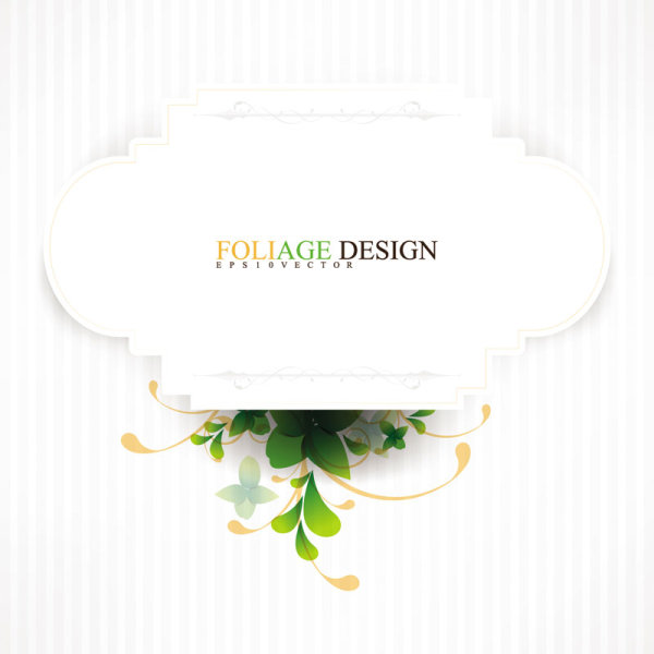 Abstract foliage & Flowers vector labels 01