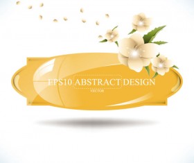 Abstract foliage & Flowers vector labels 02