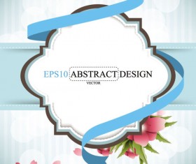 Abstract foliage & Flowers vector labels 03