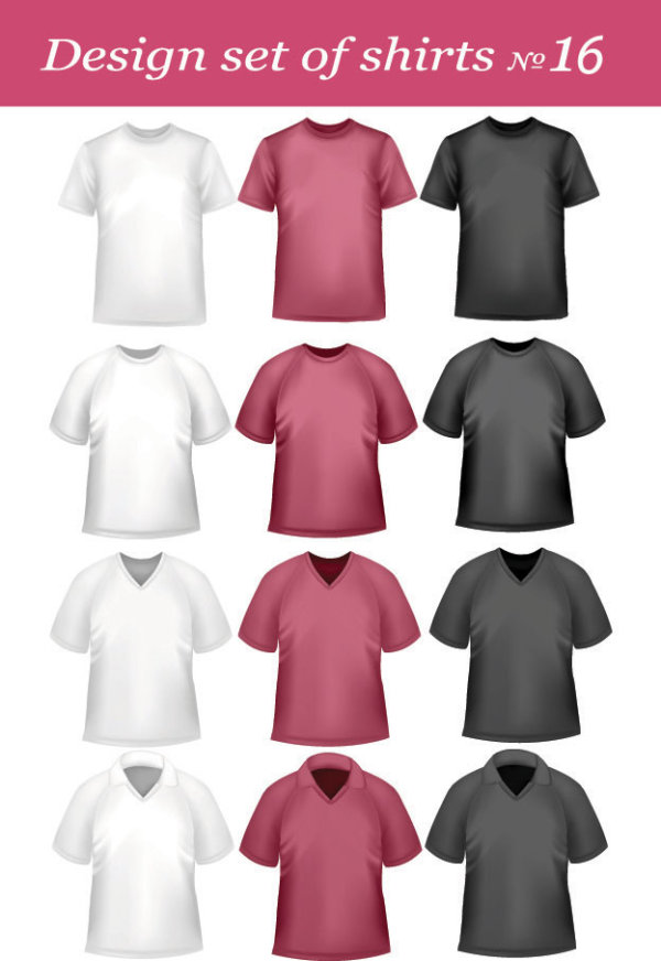 design set of shirts vector template 03