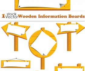 Set of Wooden vector Information Boards