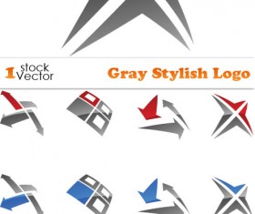 Set of Gray Stylish Logo Vector