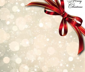 bow merry christmas cards vector 01