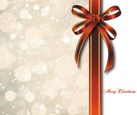 bow merry christmas cards vector 04