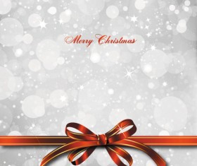 bow merry christmas cards vector 05