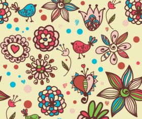 cute cartoon Decorative pattern background vector 01