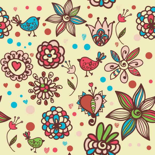 cute cartoon Decorative pattern background vector 01