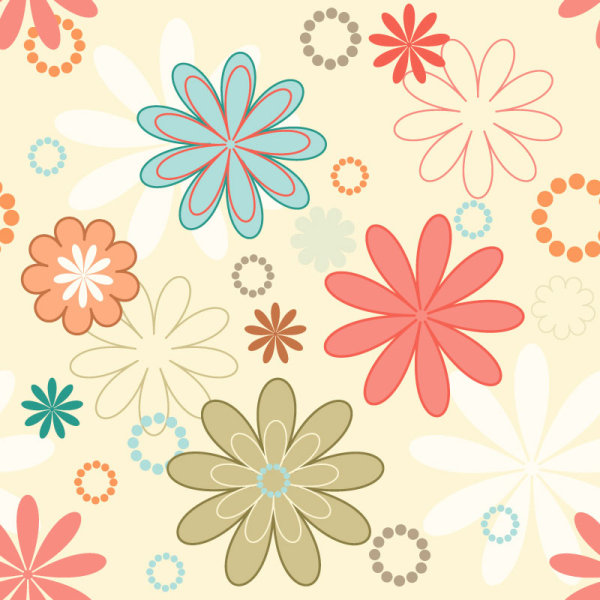 cute cartoon Decorative pattern background vector 02