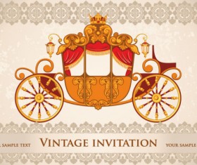 vintage invitation cards background vector 02
