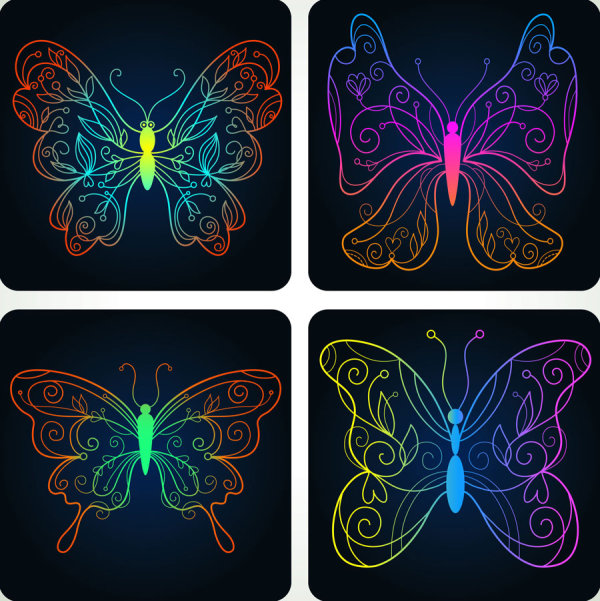 Set of Butterfly vector 04