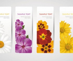 with Flowers cards vector template 04