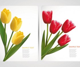 with Flowers cards vector template 05
