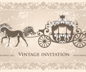 vintage invitation cards background vector 03