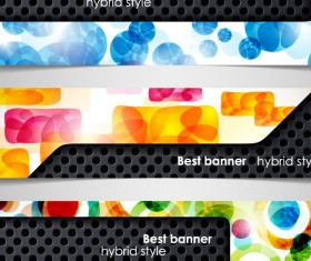 Set of hybrid style vector banner 02