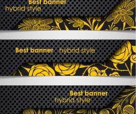 Set of hybrid style vector banner 03