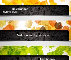Set of hybrid style vector banner 04