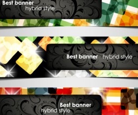 Set of hybrid style vector banner 05