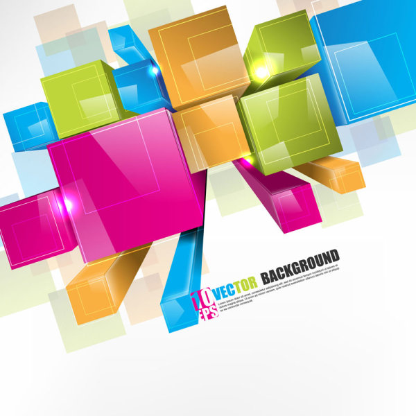Creative Colorful Cube vector background