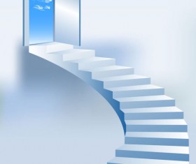 Creative Stairs background vector 02