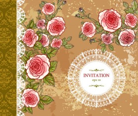 Hand painted rose vector background 01