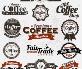 Classic coffee elements free vector 01