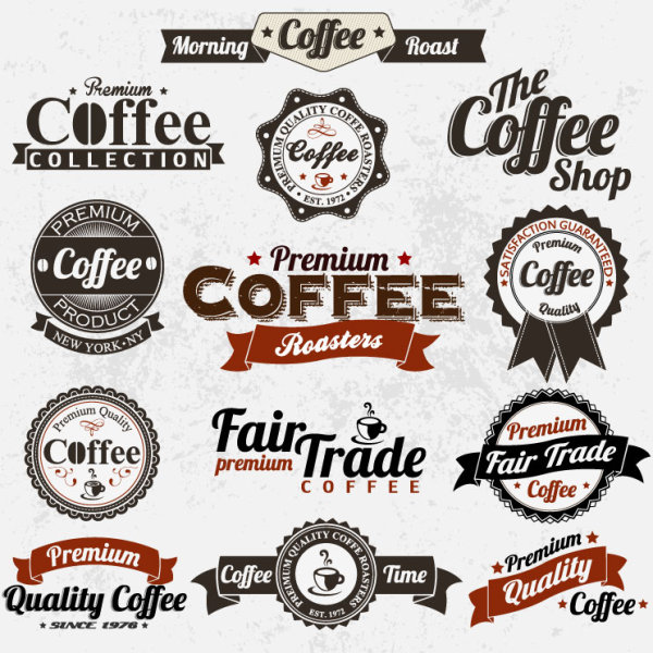 Classic coffee elements free vector 01