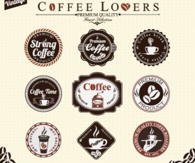 Classic coffee elements free vector 02
