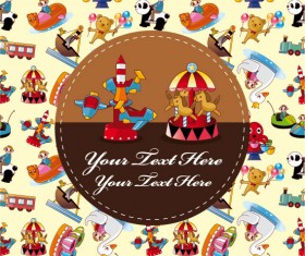 Cartoon toy front cover vector background 03