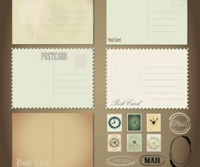 Vintage Stationery ,Stamp and Envelope free Vector 1