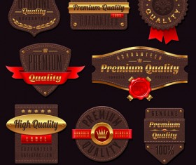 vintage Golden Labels Vector 01