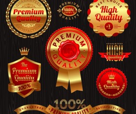 vintage Golden Labels Vector 02