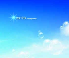 Blue Sky & white cloud background Vector 02