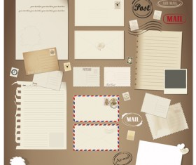 Vintage Stationery ,Stamp and Envelope free Vector 3