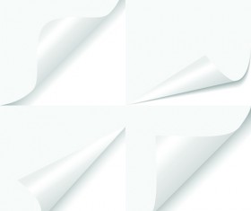 White Curled Paper Corner free vector 06