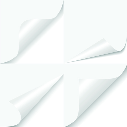 White Curled Paper Corner free vector 06