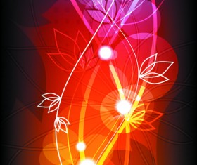 Abstract Halation Flowers Backgrounds Vector 2