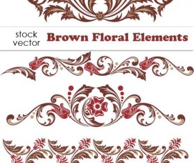 Brown Floral design Elements vector Borders