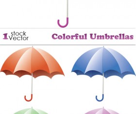 Elements of Colorful Umbrellas Vector
