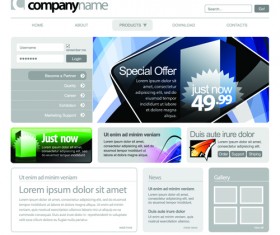 Gray Vector Website Templates design elements 03