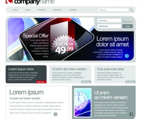 Gray Vector Website Templates design elements 04