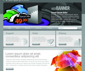 Gray Vector Website Templates design elements 05
