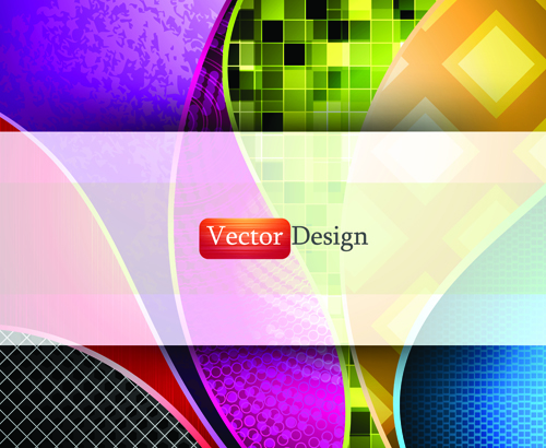Set of abstract Mosaic vector backgrounds 04
