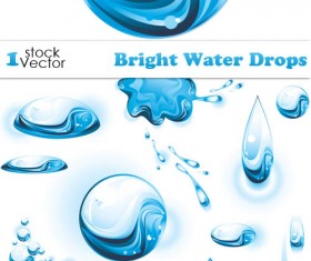 Set of Bright Water Drops Vector