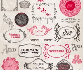 Vintage frames & lace vector 02