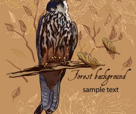 forest birds vector background 03