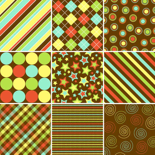 Set of seamless Pattern free vector 01